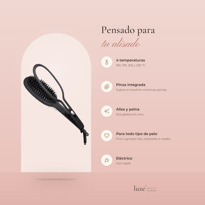 Cepillo alisador cerámico con pinza