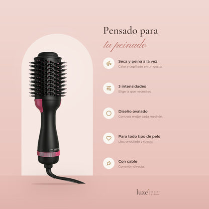 Cepillo secador y voluminizador Rosa