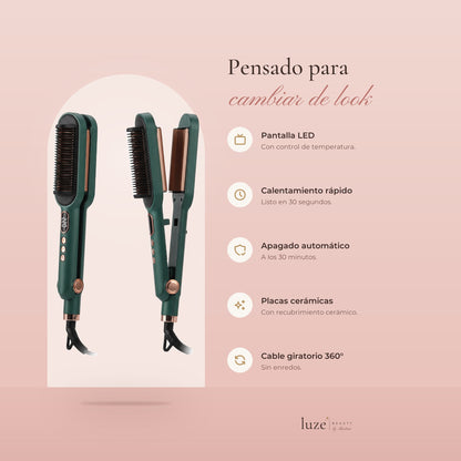 Cepillo plancha y ondulador 2 en 1
