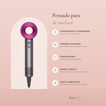 Secador de pelo profesional con cabezales imantados